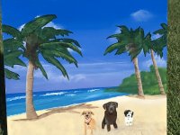 3 dogs on Beach
