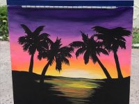 Palm tree silhouette sunset